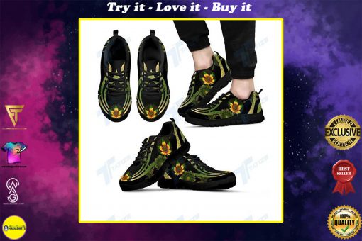mandala cannabis sunflower all over printed sneakers