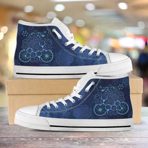 mandala lsd bicycle all over printed high top canvas shoes 2