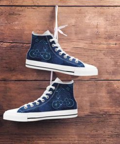 mandala lsd bicycle all over printed high top canvas shoes 5