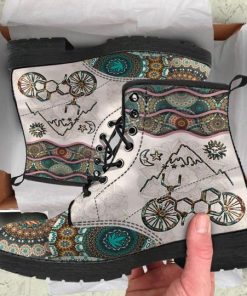 mandala lsd bicycle retro all over printed winter boots 2