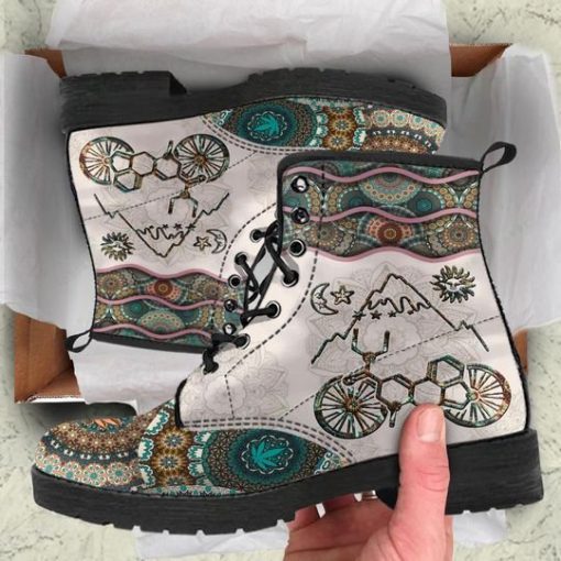 mandala lsd bicycle retro all over printed winter boots 2