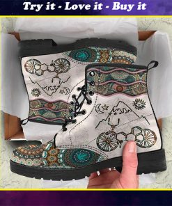 mandala lsd bicycle retro all over printed winter boots