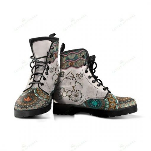 mandala lsd bicycle retro all over printed winter boots 3