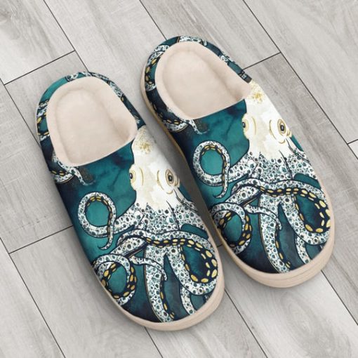 octopus in the ocean all over printed slippers 4