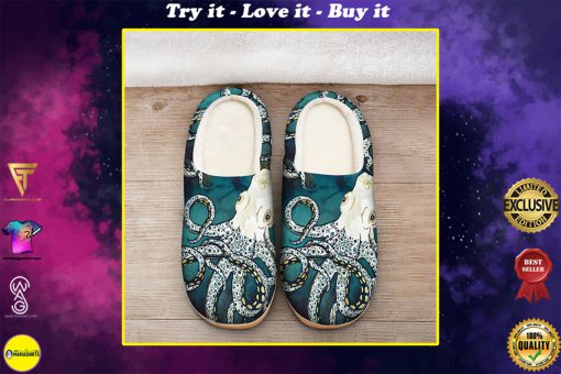 octopus in the ocean all over printed slippers