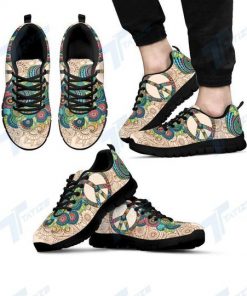 peace flower paisley hippie all over print sneakers 5