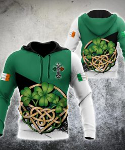 saint patricks day shamrock celtic cross all over print shirt 1