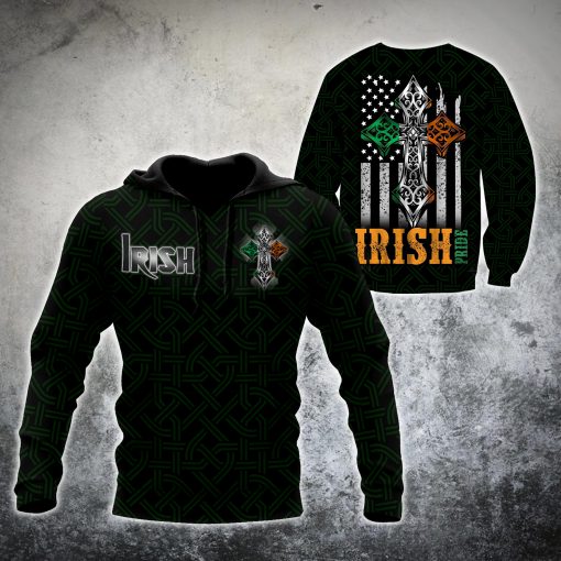 saint patricks day the celtic cross irish pride all over printed shirt 1