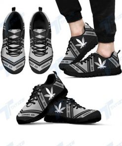 silver metal weed cannabis all over printed sneakers 2