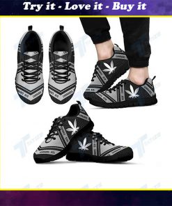 silver metal weed cannabis all over printed sneakers