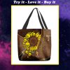 skull and sunflower leather pattern all over print tote bag