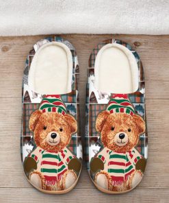 the bear with santa hat all over printed slippers 2