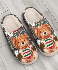 the bear with santa hat all over printed slippers 3