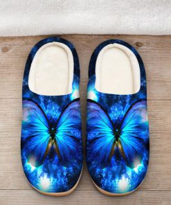 the blue butterfly in night all over printed slippers 2