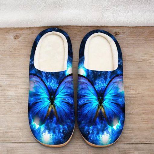 the blue butterfly in night all over printed slippers 2