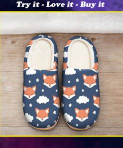 the fox face all over printed slippers