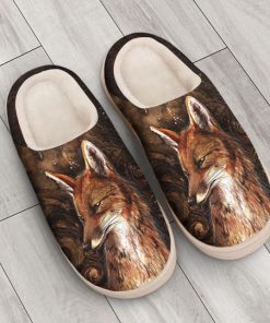 the fox in forest all over printed slippers 3