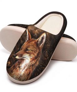 the fox in forest all over printed slippers 5