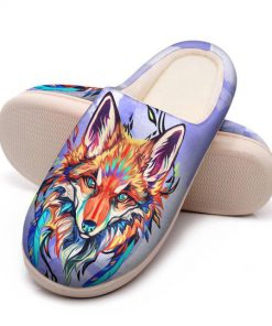 the fox watercolor all over printed slippers 4