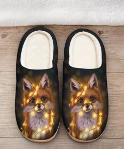 the fox with light all over printed slippers 2
