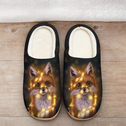 the fox with light all over printed slippers 2