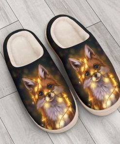 the fox with light all over printed slippers 3