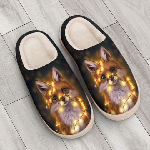 the fox with light all over printed slippers 3