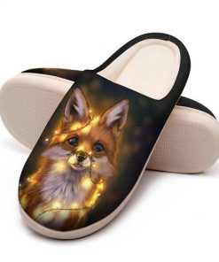 the fox with light all over printed slippers 5