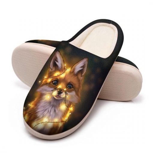 the fox with light all over printed slippers 5