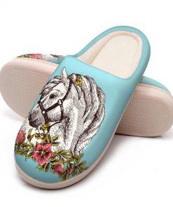 the horse floral version all over printed slippers 2