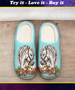 the horse floral version all over printed slippers