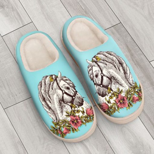the horse floral version all over printed slippers 3