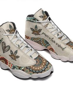 the mandala peace love weed all over printed air jordan 13 sneakers 3