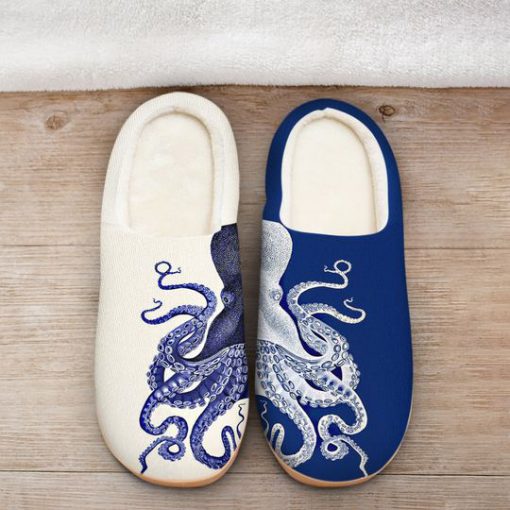 the octopus blue all over printed slippers 2