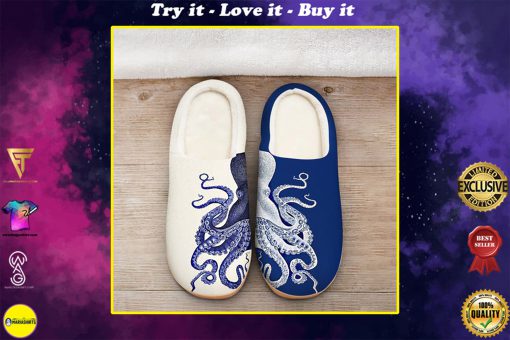 the octopus blue all over printed slippers