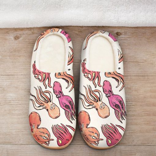 the octopus pink all over printed slippers 2