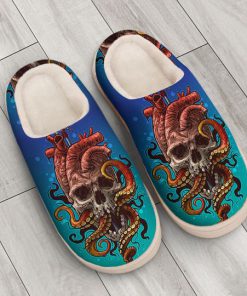the octopus with death skull all over printed slippers 3