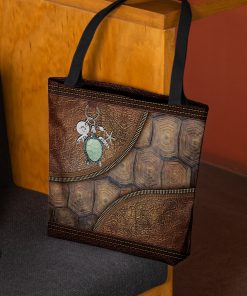 turtle lovers leather pattern all over print tote bag 2
