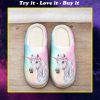 unicorn with rainbow all over printed slippers