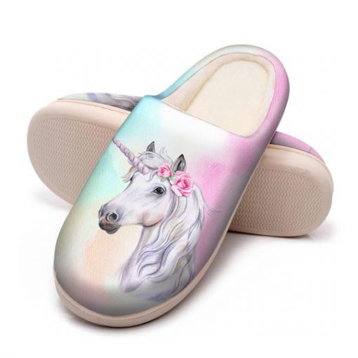 unicorn with rainbow all over printed slippers 5