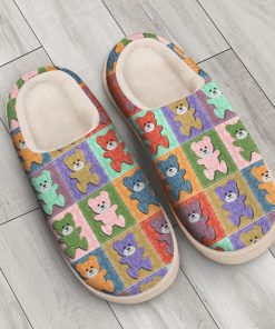 vintage baby bear colorful all over printed slippers 4