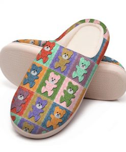 vintage baby bear colorful all over printed slippers 5