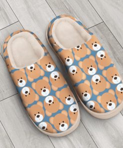 vintage baby bear face all over printed slippers 4