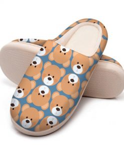 vintage baby bear face all over printed slippers 5
