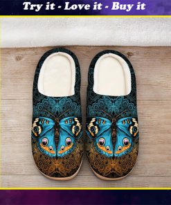 vintage butterfly mandala all over printed slippers
