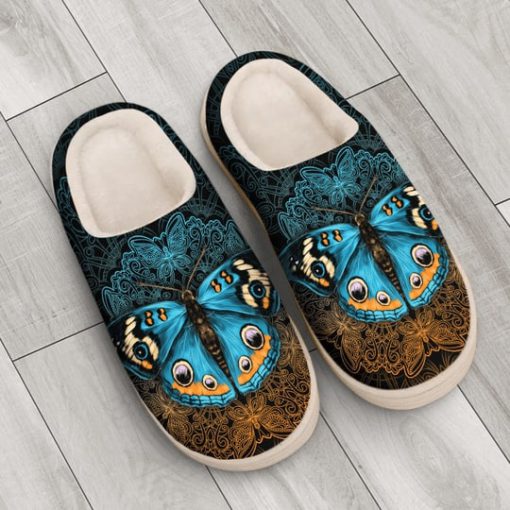 vintage butterfly mandala all over printed slippers 4