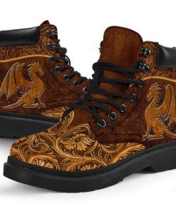 vintage dragon all over printed winter boots 3
