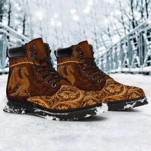 vintage dragon all over printed winter boots 4