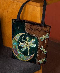 vintage dragonfly hello darkness my old friend tote bag 2