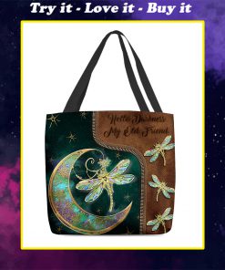 vintage dragonfly hello darkness my old friend tote bag